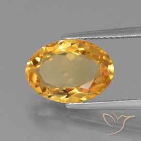 3.94 ct Golden Citrine Stone, Natural Citrine in Oval Facet Shape for Sale