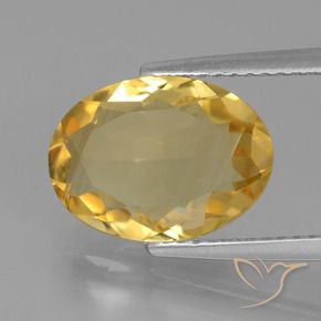 3.21 ct Golden Citrine Stone, Natural Citrine in Oval Facet Shape for Sale