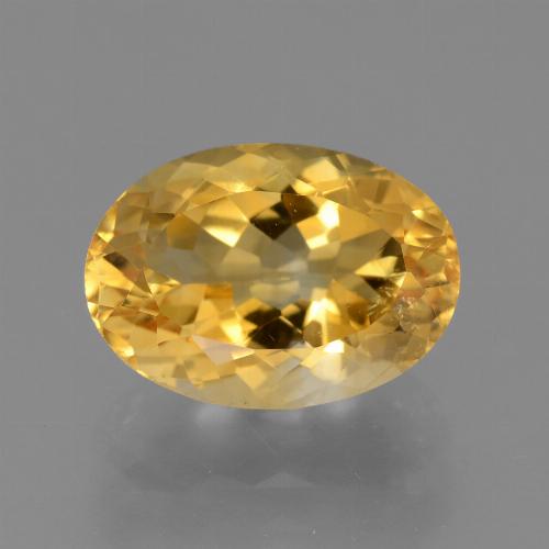 3.74 ct Golden Citrine Gemstone, Citrine Gem in Oval Facet Shape for Sale.