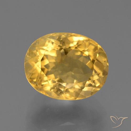 4.29 ct Yellow Citrine, 11.2 x 8.9 mm Oval Cut From Brazil, Photo A