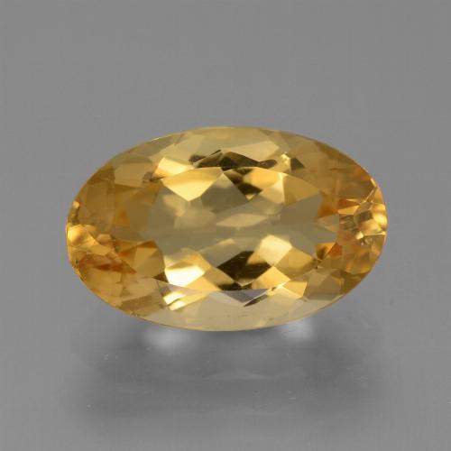 Medium-Dark Golden Цитрин Камень - 3.3ct Фасетный Овал (ID: 445744)