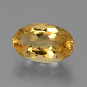 3.33 ct Golden Citrine Stone, Natural Citrine in Oval Facet Shape for Sale