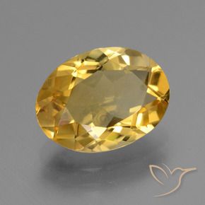 3.21 ct Golden Citrine Stone, Natural Citrine in Oval Facet Shape for Sale