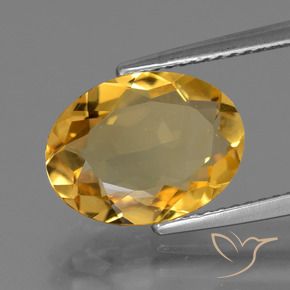 3.08 ct Golden Citrine Stone, Natural Citrine in Oval Facet Shape for Sale