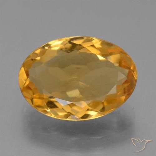 4.91ct Natural Deep Orange-Gold Citrine, Oval, VVS