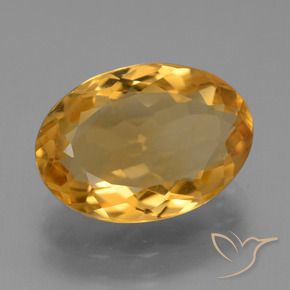 4.91 ct Golden Citrine Stone, Natural Citrine in Oval Facet Shape for Sale