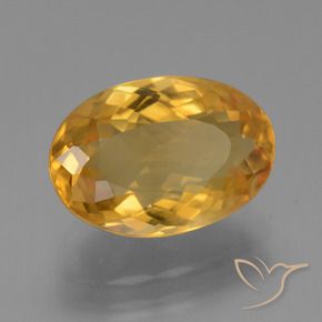 3.95 ct Golden Citrine Stone, Natural Citrine in Oval Facet Shape for Sale