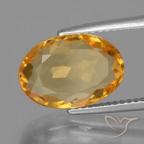 4.64 ct Golden Citrine Stone, Natural Citrine in Oval Facet Shape for Sale