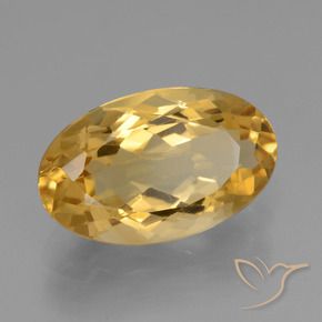 3.73 ct Golden Citrine Stone, Natural Citrine in Oval Facet Shape for Sale