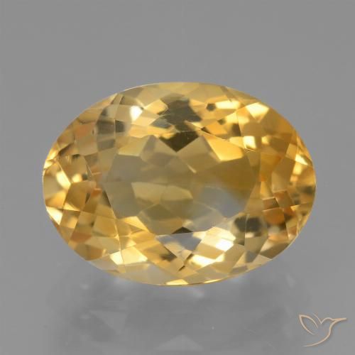 4.56ct Natural Medium-Dark Golden Citrine, Oval, VVS