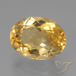 4.56 ct Golden Citrine Stone, Natural Citrine in Oval Facet Shape for Sale