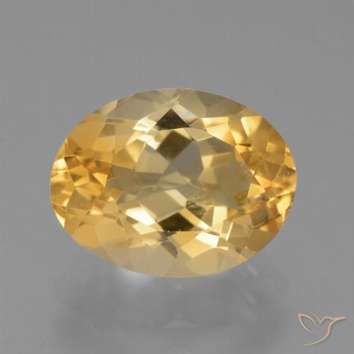 4.26ct Natural Light Orange-Gold Citrine, Oval, VS