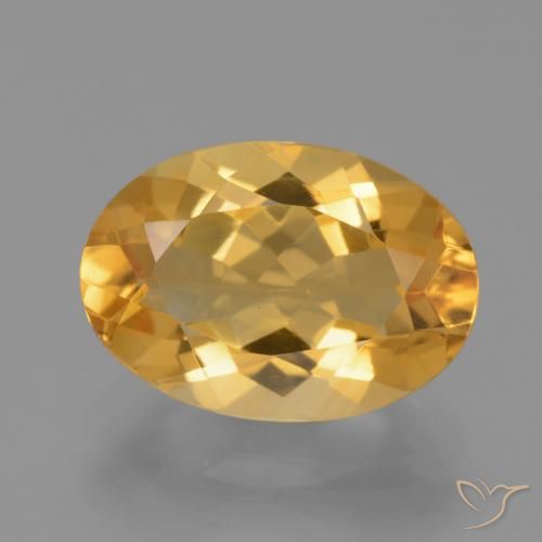 4.1 ct Yellow Citrine, 12.8 x 9 mm Oval Cut From Brazil, Photo A