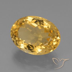 6.44 ct Golden Citrine Stone, Natural Citrine in Oval Facet Shape for Sale