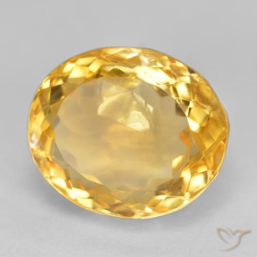 6.38 ct Golden Citrine Stone, Natural Citrine in Oval Facet Shape for Sale