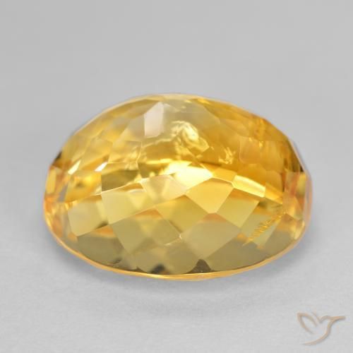 Citrine Gemstone in 12.5 x 10.6 mm Size for Sale, Citrine Stone in Medium Gold Color