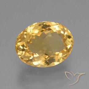 6.03 ct Golden Citrine Stone, Natural Citrine in Oval Facet Shape for Sale