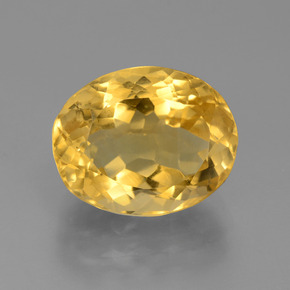 5.95 ct Golden Citrine Gemstone, Citrine Gem in Oval Facet Shape for Sale.