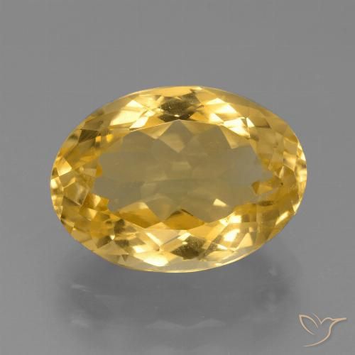 6.54ct Natural Medium Gold Citrine, Oval, VVS