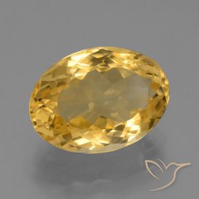 6.54 ct Golden Citrine Stone, Natural Citrine in Oval Facet Shape for Sale