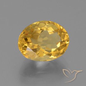 3.13 ct Golden Citrine Stone, Natural Citrine in Oval Facet Shape for Sale