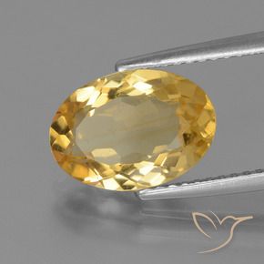 2.63 ct Golden Citrine Stone, Natural Citrine in Oval Facet Shape for Sale