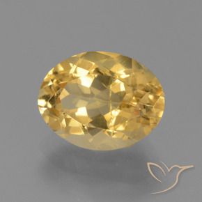 3.51 ct Golden Citrine Stone, Natural Citrine in Oval Facet Shape for Sale