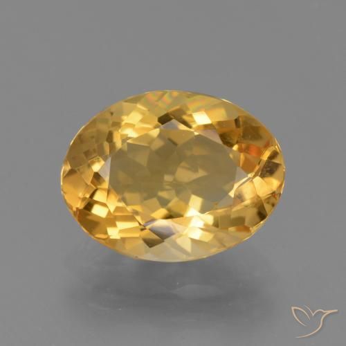 2.95ct Natural Medium-Dark Golden Citrine, Oval, VVS