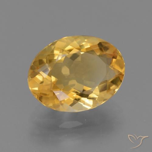 2.95 ct Golden Citrine Stone, Natural Citrine in Oval Facet Shape for Sale