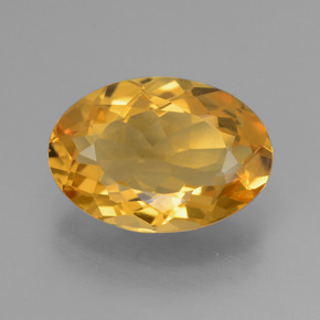 Dark Orange-Gold Citrine Gem - 3.2ct Oval Facet (ID: 445938)