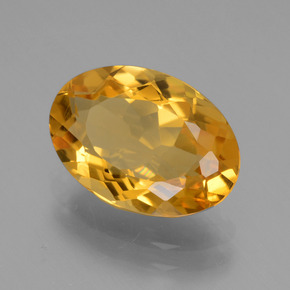 3.18 ct Golden Citrine Stone, Natural Citrine in Oval Facet Shape for Sale