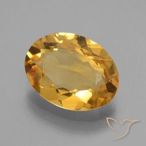 3.18 ct Golden Citrine Stone, Natural Citrine in Oval Facet Shape for Sale