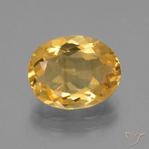 3.05 ct Yellow Citrine, 11 x 8.7 mm Oval Cut From Brazil, Photo A