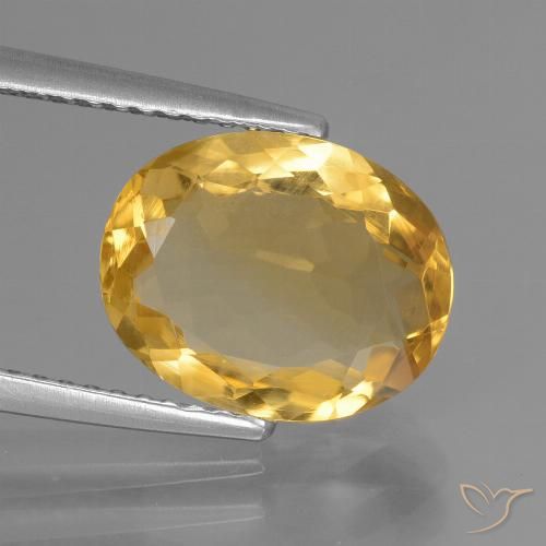 3.12ct Natural Medium Gold Citrine, Oval, VVS