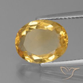 3.12 ct Golden Citrine Stone, Natural Citrine in Oval Facet Shape for Sale