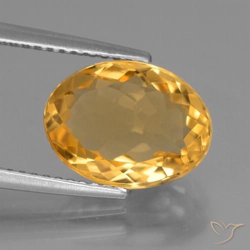 3.45ct Natural Deep Golden Orange Citrine, Oval, VVS