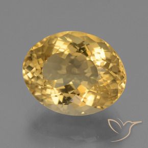 6.89 ct Golden Citrine Stone, Natural Citrine in Oval Facet Shape for Sale