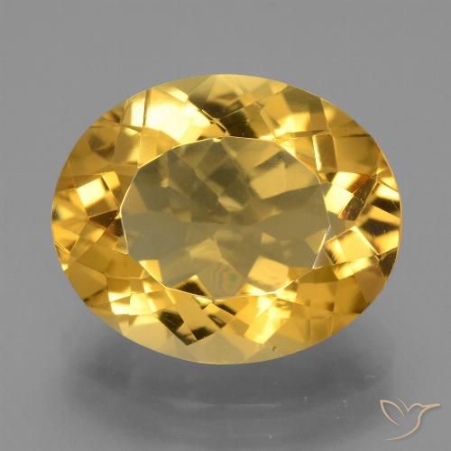 Golden Citrin Edelstein - 8.1ct Oval facettiert (ID: 445973)