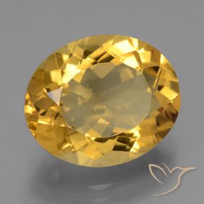 8.13 ct Golden Citrine Stone, Natural Citrine in Oval Facet Shape for Sale