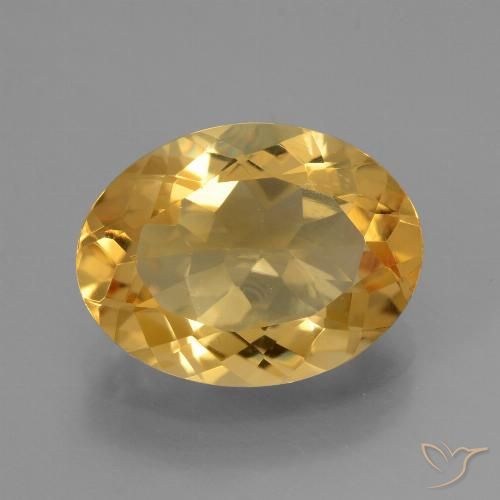 4.90ct Natural Medium-Dark Golden Citrine, Oval, VVS