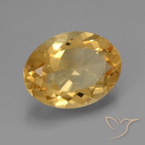 4.90 ct Golden Citrine Stone, Natural Citrine in Oval Facet Shape for Sale