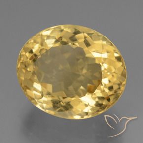 7.40 ct Golden Citrine Stone, Natural Citrine in Oval Facet Shape for Sale