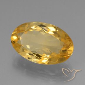 5.44 ct Golden Citrine Stone, Natural Citrine in Oval Facet Shape for Sale