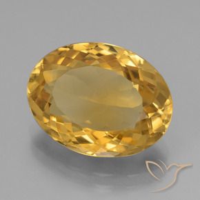 6.40 ct Golden Citrine Stone, Natural Citrine in Oval Facet Shape for Sale