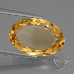 4.72 ct Golden Citrine Stone, Natural Citrine in Oval Facet Shape for Sale