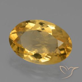 6.22 ct Golden Citrine Stone, Natural Citrine in Oval Facet Shape for Sale