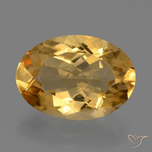 6.30 ct Golden Citrine Gemstone, Citrine Gem in Oval Facet Shape for Sale.