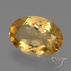 6.30 ct Golden Citrine Stone, Natural Citrine in Oval Facet Shape for Sale