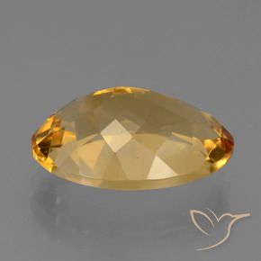 Citrine Gemstone in 15.1 x 10.7 mm Size for Sale, Citrine Stone in Medium-Dark Golden Color