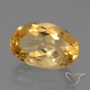 6.29 ct Golden Citrine Stone, Natural Citrine in Oval Facet Shape for Sale